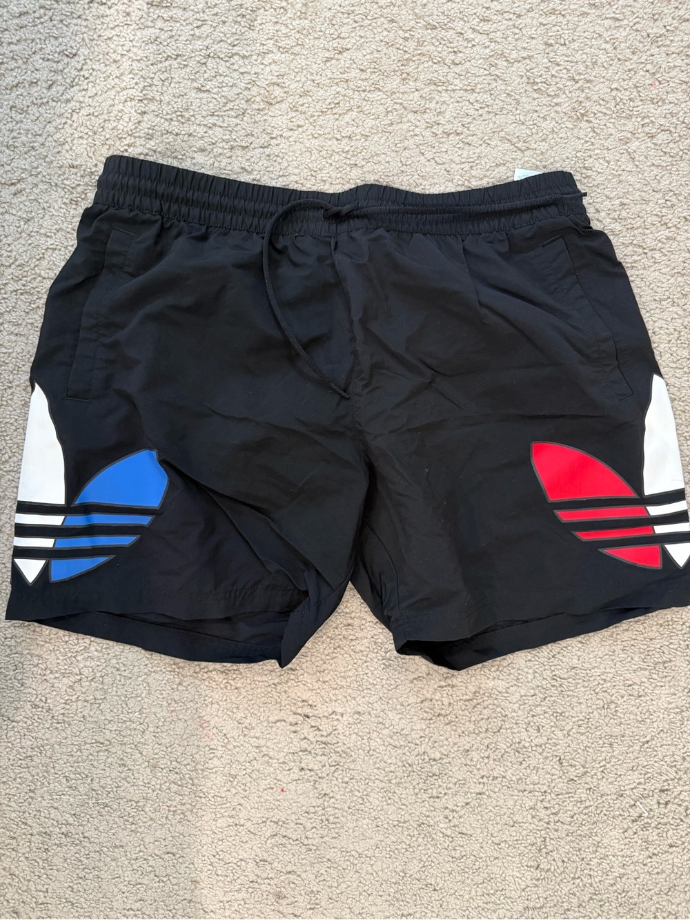 Adidas Originals Men’s Trefoil Swim Shorts Black XXL Red White Blue